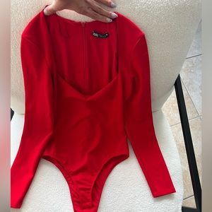 Zara red bodysuit size small